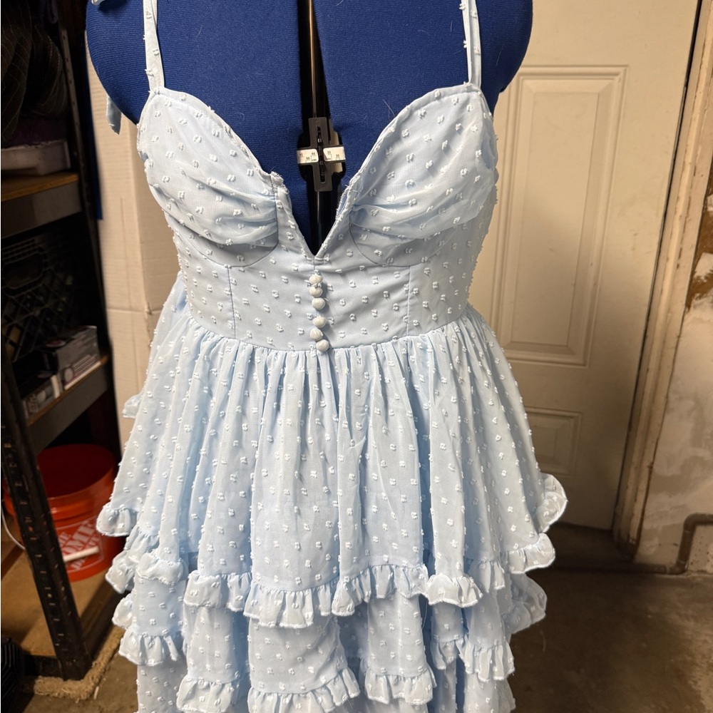 SHEIN Light Blue Mini Dress